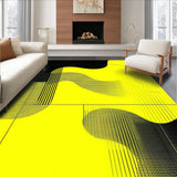 Ultra Soft Area Rug, Non Slip, Stain Resistant, Washable Area Rugs for Living Room, Bedroom, Abstract Linear(Yellow)