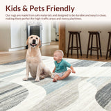 Ultra Soft Area Rug, Non Slip, Stain Resistant, Washable Area Rugs for Living Room, Bedroom, Rustic Textured Swirl Arrangement(Gray)