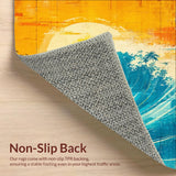 Ultra Soft Area Rug, Non Slip, Stain Resistant, Washable Area Rugs for Living Room, Bedroom, Coastal Surfboard Decor Rug Tropical Vibe Floor Mat Funny Art(Yellow)
