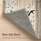 Ultra Soft Area Rug, Non Slip, Stain Resistant, Washable Area Rugs for Living Room, Bedroom, Trendy Beige Patterned Aesthetic(Brown)