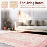 Ultra Soft Area Rug, Non Slip, Stain Resistant, Washable Area Rugs for Living Room, Bedroom, Pink Bow Accent Rug, Chic Decor(Pink)