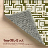 Ultra Soft Area Rug, Non Slip, Stain Resistant, Washable Area Rugs for Living Room, Bedroom, Olive Beige Area Versatile Style Non Shed Weave Fringed Borders(Green)