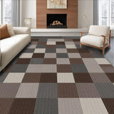 Ultra Soft Area Rug, Non Slip, Stain Resistant, Washable Area Rugs for Living Room, Bedroom, Trendy Minimalist Symmetrical Layout(Brown)