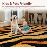 Ultra Soft Area Rug, Non Slip, Stain Resistant, Washable Area Rugs for Living Room, Bedroom, Eye-Catching Decorative Wildlife Rug for Offices(Beige)