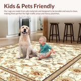 Ultra Soft Area Rug, Non Slip, Stain Resistant, Washable Area Rugs for Living Room, Bedroom, Elegant Beige Brown Runner Kitchen Hallway(Beige)