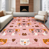 Ultra Soft Area Rug, Non Slip, Stain Resistant, Washable Area Rugs for Living Room, Bedroom, Charming Pink and Brown Theme(Pink)
