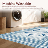 Ultra Soft Area Rug, Non Slip, Stain Resistant, Washable Area Rugs for Living Room, Bedroom, Stylish Marine Life Design(Blue)