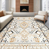 Ultra Soft Area Rug, Non Slip, Stain Resistant, Washable Area Rugs for Living Room, Bedroom, Minimalist Subtle Geometric Arrangement(Beige)