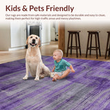 Ultra Soft Area Rug, Non Slip, Stain Resistant, Washable Area Rugs for Living Room, Bedroom, Whimsical Artistic Ombre Design(Purple)