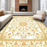 Ultra Soft Area Rug, Non Slip, Stain Resistant, Washable Area Rugs for Living Room, Bedroom, Rustic Ogee Patterned Aesthetic(Beige)