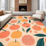 Ultra Soft Area Rug, Non Slip, Stain Resistant, Washable Area Rugs for Living Room, Bedroom, Cute Summery Citrus Vibe Atmosphere(Orange)