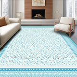 Ultra Soft Area Rug, Non Slip, Stain Resistant, Washable Area Rugs for Living Room, Bedroom, Lively Nautical Blue Accents(Beige)