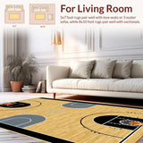 Ultra Soft Area Rug, Non Slip, Stain Resistant, Washable Area Rugs for Living Room, Bedroom, Sleek Contemporary Graphic Elements(Beige)