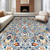 Ultra Soft Area Rug, Non Slip, Stain Resistant, Washable Area Rugs for Living Room, Bedroom, Contemporary Tiled Pattern with Flair(Gray)