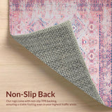 Ultra Soft Area Rug, Non Slip, Stain Resistant, Washable Area Rugs for Living Room, Bedroom, Cozy Textured Geometric Artwork(Pink)