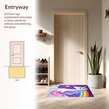 Ultra Soft Area Rug, Non Slip, Stain Resistant, Washable Area Rugs for Living Room, Bedroom, Sparkling Magical Unicorn Landscape(White)
