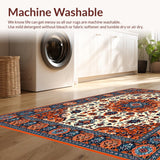 Ultra Soft Area Rug, Non Slip, Stain Resistant, Washable Area Rugs for Living Room, Bedroom, Contemporary Round Art Design(White)