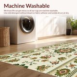 Ultra Soft Area Rug, Non Slip, Stain Resistant, Washable Area Rugs for Living Room, Bedroom, Machine Washable Dining Room Olive Beige Rug(Beige)