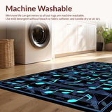 Ultra Soft Area Rug, Non Slip, Stain Resistant, Washable Area Rugs for Living Room, Bedroom, Chic Color Splash Aesthetic(Blue)