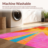 Ultra Soft Area Rug, Non Slip, Stain Resistant, Washable Area Rugs for Living Room, Bedroom, Eye-Catching Abstract Circular Illusion(Orange)