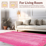 Ultra Soft Area Rug, Non Slip, Stain Resistant, Washable Area Rugs for Living Room, Bedroom, Fun Artistic Animal Silhouette(Pink)