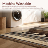 Ultra Soft Area Rug, Non Slip, Stain Resistant, Washable Area Rugs for Living Room, Bedroom, Luxurious Silky Textured Motif(Brown)