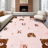 Ultra Soft Area Rug, Non Slip, Stain Resistant, Washable Area Rugs for Living Room, Bedroom, Joyful Playtime Round Rug(Pink)