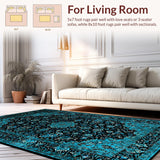 Traditional Blue Tones Retro Motif(Black)