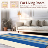 Ultra Soft Area Rug, Non Slip, Stain Resistant, Washable Area Rugs for Living Room, Bedroom, Earthy Toned Decorative Piece(Blue)