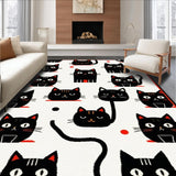 Ultra Soft Area Rug, Non Slip, Stain Resistant, Washable Area Rugs for Living Room, Bedroom, Cute Animal Character Bath Decor(Black)