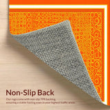 Ultra Soft Area Rug, Non Slip, Stain Resistant, Washable Area Rugs for Living Room, Bedroom, Engaging Round Alphabetical Delight(Orange)