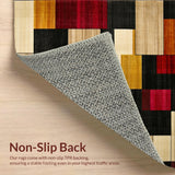 Ultra Soft Area Rug, Non Slip, Stain Resistant, Washable Area Rugs for Living Room, Bedroom, Vibrant Modern Patchwork Aesthetic(Beige)