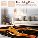 Ultra Soft Area Rug, Non Slip, Stain Resistant, Washable Area Rugs for Living Room, Bedroom, Playful Sporty Dynamic Style(Orange)