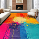 Ultra Soft Area Rug, Non Slip, Stain Resistant, Washable Area Rugs for Living Room, Bedroom, Vibrant Contemporary Splash Aesthetic(Orange)