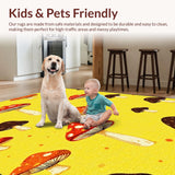 Ultra Soft Area Rug, Non Slip, Stain Resistant, Washable Area Rugs for Living Room, Bedroom, Charming Child-Friendly Decor Element(Yellow)