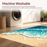 Ultra Soft Area Rug, Non Slip, Stain Resistant, Washable Area Rugs for Living Room, Bedroom, Summer Seaside Aesthetic Bedroom Non-Slip Area Rug(Blue)
