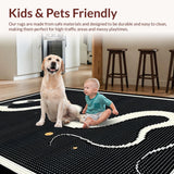 Ultra Soft Area Rug, Non Slip, Stain Resistant, Washable Area Rugs for Living Room, Bedroom, Rustic Black and White Animal Aesthetic(Black)