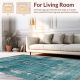 Ultra Soft Area Rug, Non Slip, Stain Resistant, Washable Area Rugs for Living Room, Bedroom, Modern Octopus Rug(Blue)