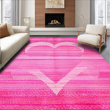 Ultra Soft Area Rug, Non Slip, Stain Resistant, Washable Area Rugs for Living Room, Bedroom, Vibrant Soft Curved Patterns(Pink)