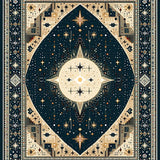 Ultra Soft Area Rug, Non Slip, Stain Resistant, Washable Area Rugs for Living Room, Bedroom, Mystical Crescent Stellar Aesthetic(Blue)
