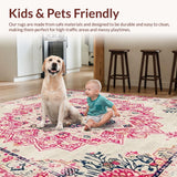 Ultra Soft Area Rug, Non Slip, Stain Resistant, Washable Area Rugs for Living Room, Bedroom, Elegant Soft Pastel Blossoms(Beige)