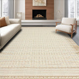 Ultra Soft Area Rug, Non Slip, Stain Resistant, Washable Area Rugs for Living Room, Bedroom, Airy Organic Shape with Earthy Hues(Beige)