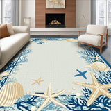 Ultra Soft Area Rug, Non Slip, Stain Resistant, Washable Area Rugs for Living Room, Bedroom, Oceanic Coral Reef Aesthetic(Beige)