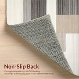 Ultra Soft Area Rug, Non Slip, Stain Resistant, Washable Area Rugs for Living Room, Bedroom, Rustic Low Pile Trellis Design(Gray)