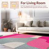 Ultra Soft Area Rug, Non Slip, Stain Resistant, Washable Area Rugs for Living Room, Bedroom, Modern Thin Area Rug for Dining Room Minimalist Style(Gray)