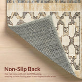 Ultra Soft Area Rug, Non Slip, Stain Resistant, Washable Area Rugs for Living Room, Bedroom, Whimsical Earthy Trellis Aesthetic(Beige)