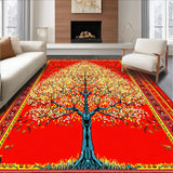 Ultra Soft Area Rug, Non Slip, Stain Resistant, Washable Area Rugs for Living Room, Bedroom, Lively Contemporary Leaf Pattern(Red)