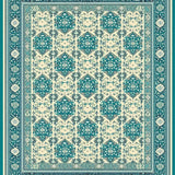 Ultra Soft Area Rug, Non Slip, Stain Resistant, Washable Area Rugs for Living Room, Bedroom, Boho Turquoise Beige Ornate Area(Ivory)