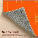 Ultra Soft Area Rug, Non Slip, Stain Resistant, Washable Area Rugs for Living Room, Bedroom, Dynamic Colorful Controller Motif(Orange)