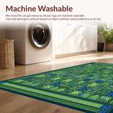 Ultra Soft Area Rug, Non Slip, Stain Resistant, Washable Area Rugs for Living Room, Bedroom, Nature-Inspired Insect Motif(Green)